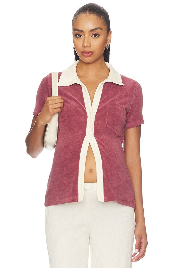 The Layla Polo Top in Mocha