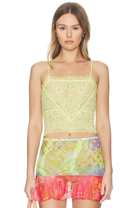 Love And Lace Cami in Lemon Water
