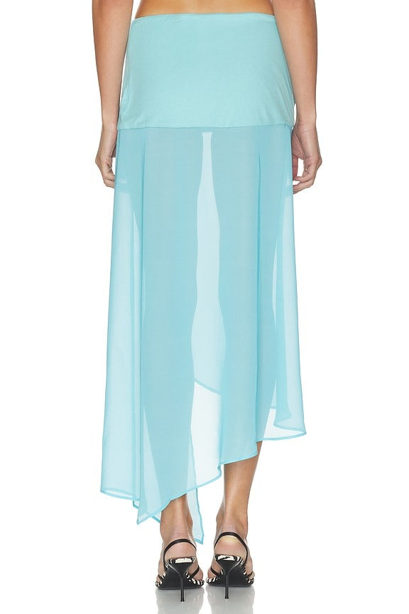 Marilyn Sheer Skirt in Light Aqua