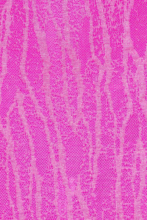 Square Neck Laced Up One Piece in Fuchsia