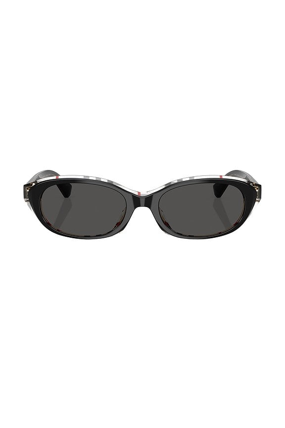 Oval Sunglasses in Top Black