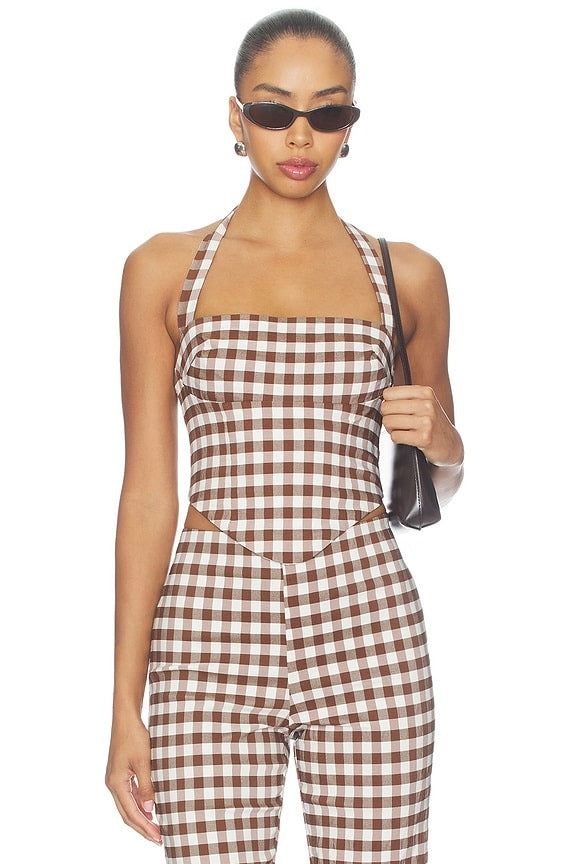Lake Top in Brown Gingham