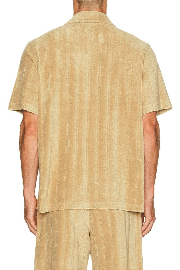 Ted Stripe Terry Shirt in KELP