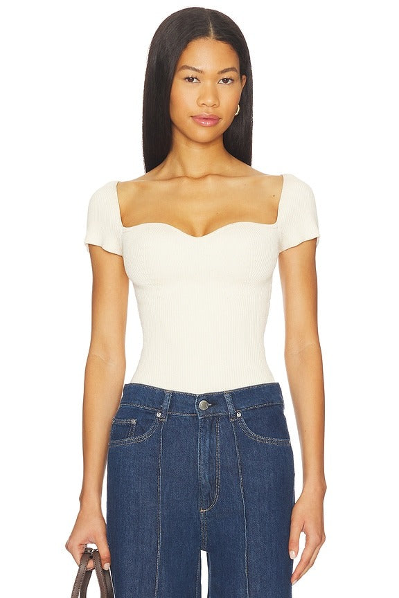 Heart Knit Top in Ivory