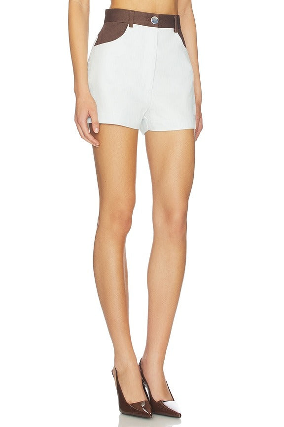 High-waist Combo Hot Short in Light Denim