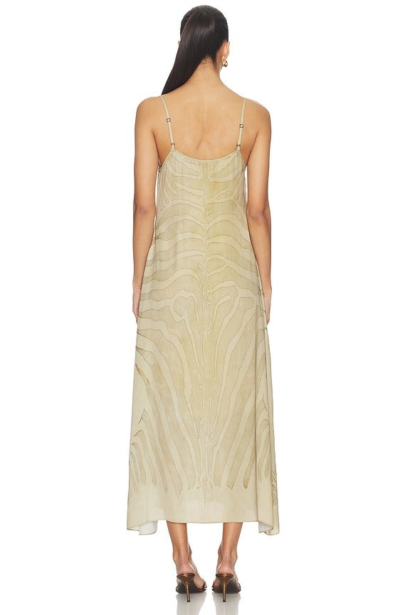 Leona Dress in Zebra Sand Gold