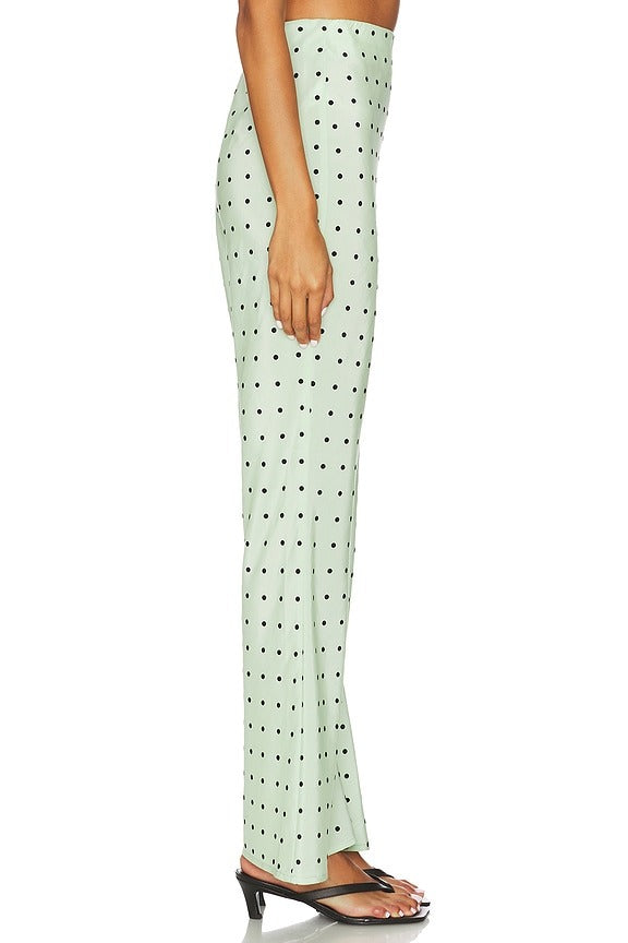 Betty Pant in Seafoam Black Dots