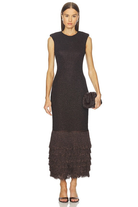 Breeze Knit Midi Dress in Chocolate