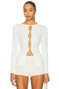 Nautico Knit Cardigan in Orchid White