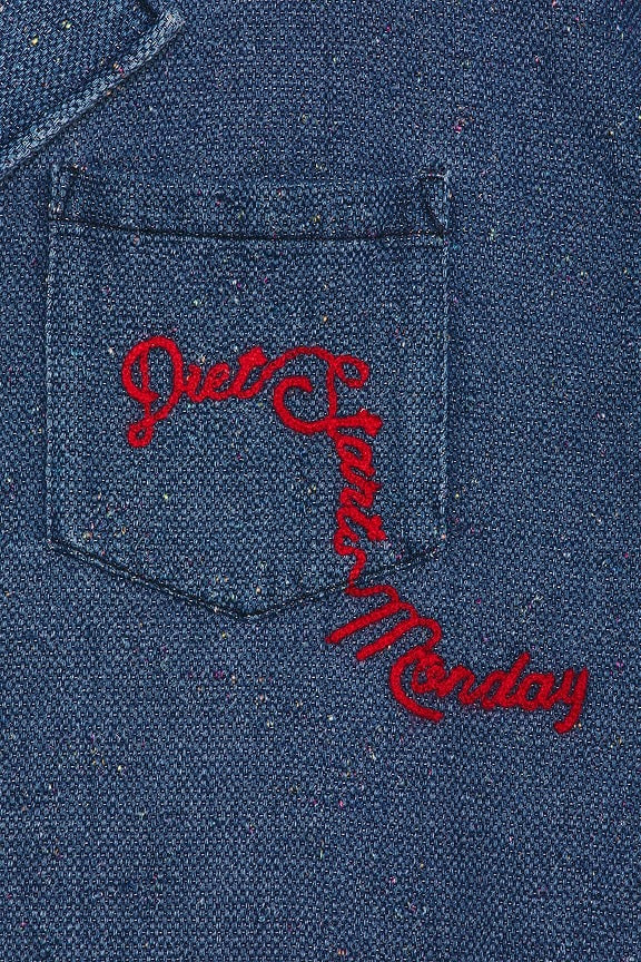 Dropoff Button Up Shirt in Indigo & Red