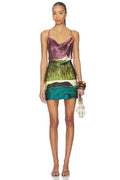 La Sierra Silk Mini Dress in Multi
