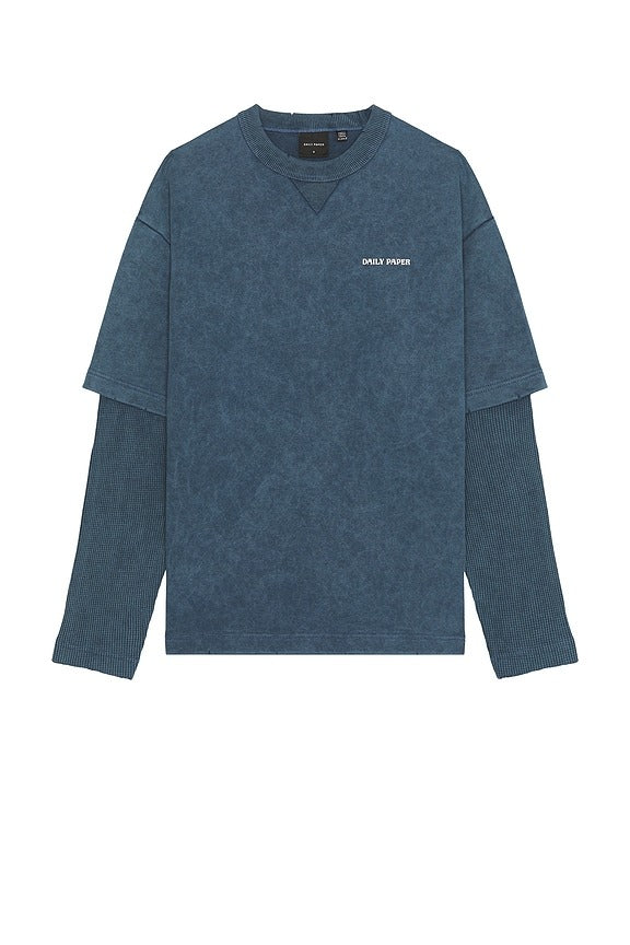 Layered Long Sleeve Tee in Blue