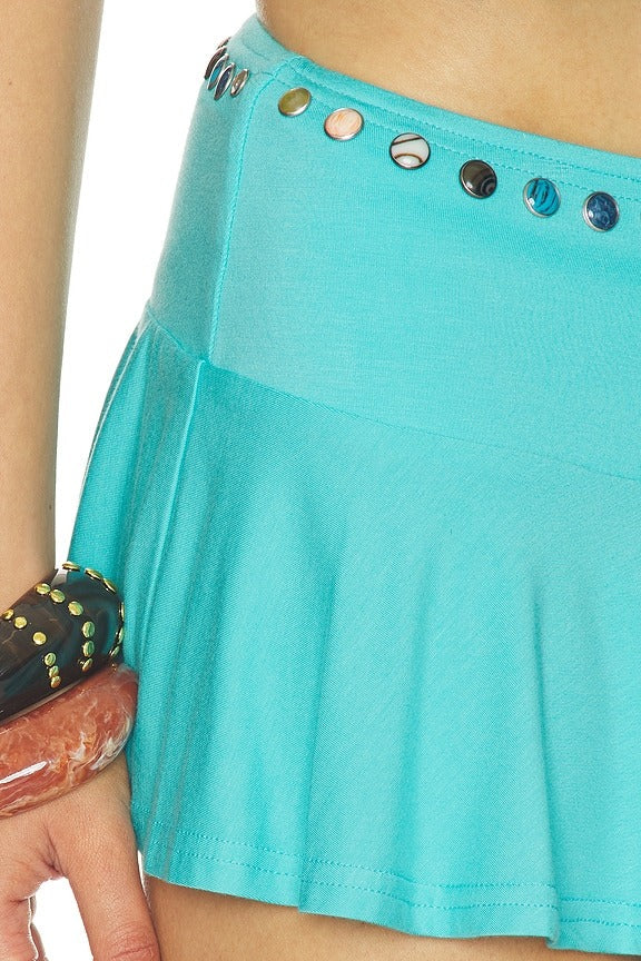 Stud Mini Skort in Light Blue