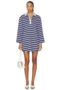 Gabrielle Dress in Navy Stripe