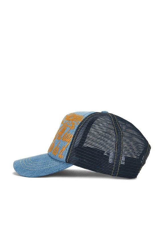 Fuck All To Do Trucker Cap in Denim