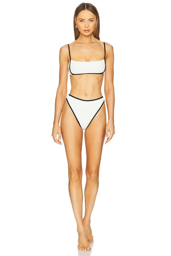Nora Bitsy Bikini Bottom in Cream & Black