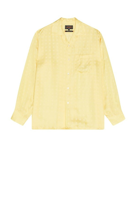 Open Collar Cupro Dot Pattern in Yellow