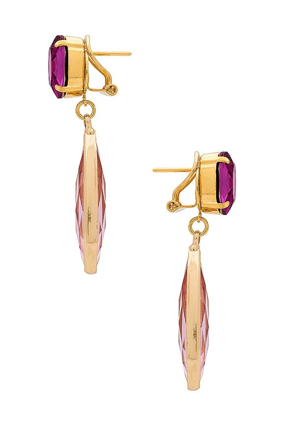 Drops Earrings in Fuchsia Spectrum & Crystal