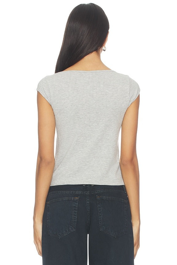 So Soft Seamless Modal Tee in Heather Grey