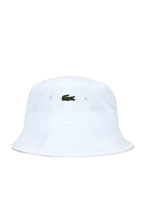 Pique Bucket Hat in White