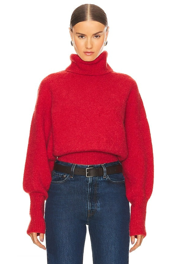 Elya Turtleneck Sweater in Red