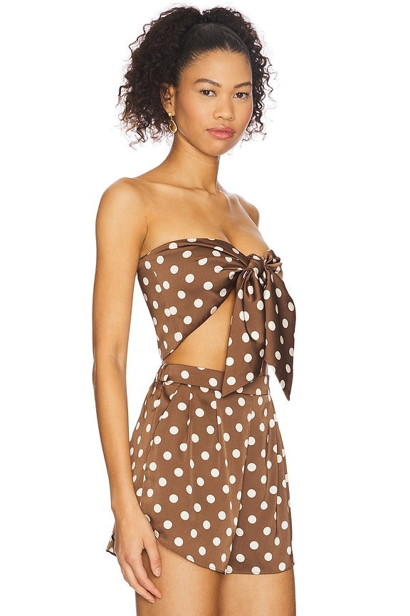 Cali Top in Brown Dots