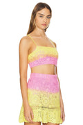 Abbie Top in Pink Crochet