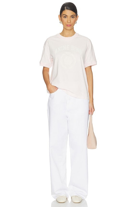 Walker Collegiate Tee in Powder Pink
