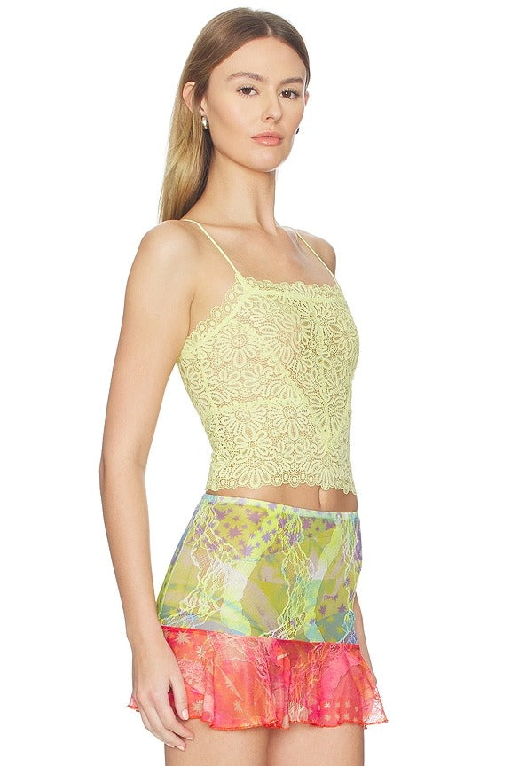 Love And Lace Cami in Lemon Water
