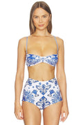 Don Bikini Top in Blue Matera