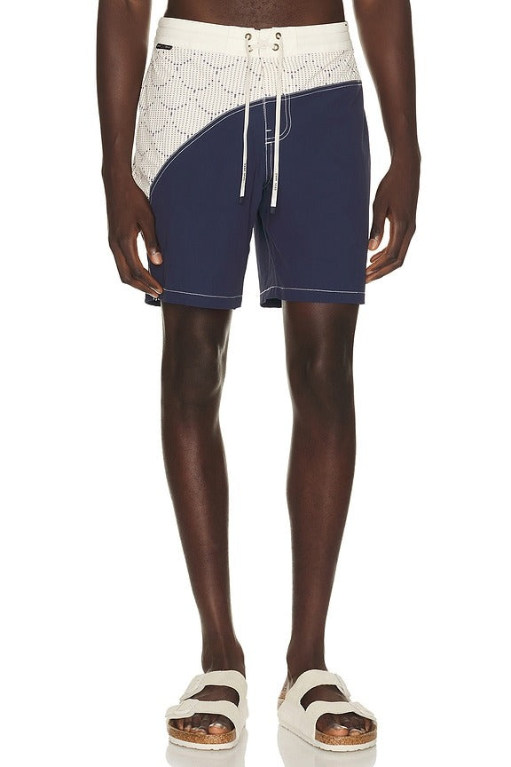 Aliso Boardshort in Indigo & Off White