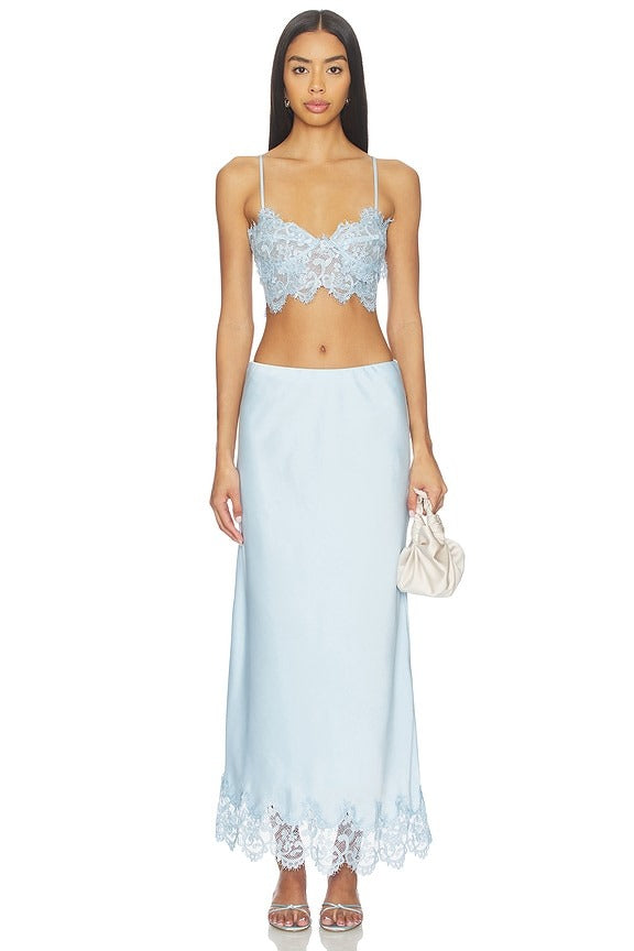 x REVOLVE Linella Lace Bralette in Soft Blue
