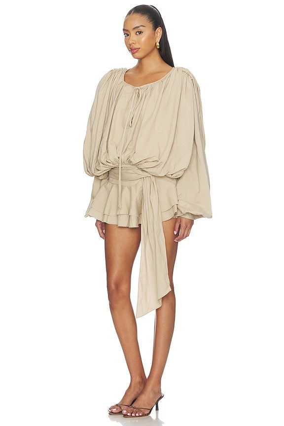 Elements Mini Dress in Beige