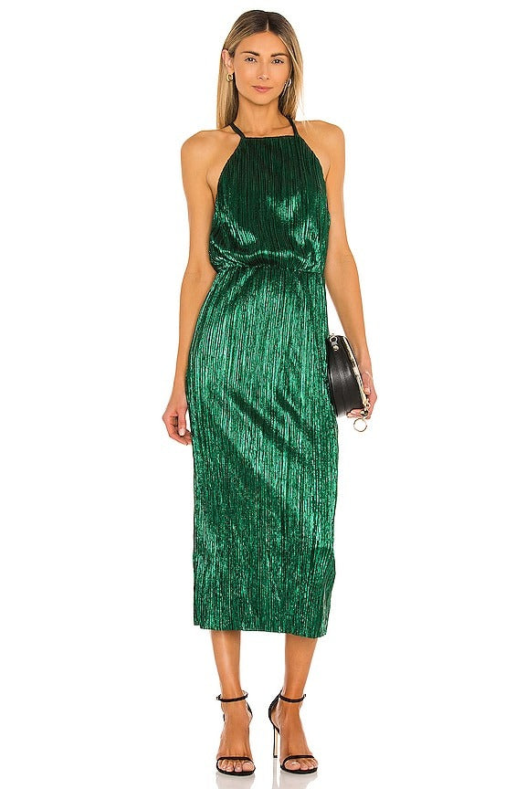 x REVOLVE Farrah Dress in Emerald