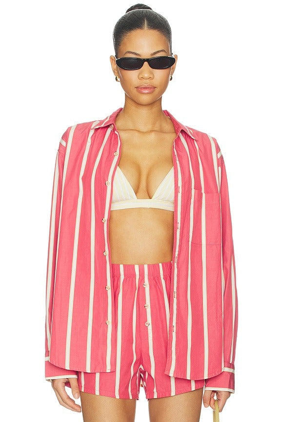 The Pop Shirt in Raspberry