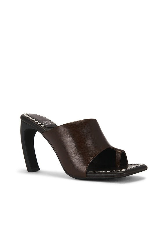 Alloc Strap Sandal in Brown & Silver