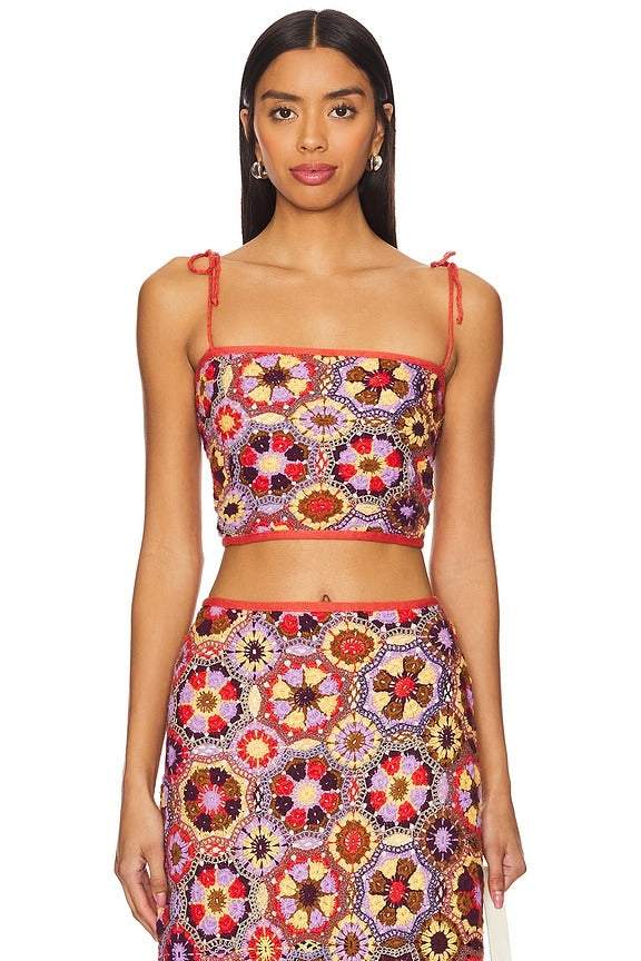 X Revolve Vicky Crop Top in Floral Multi