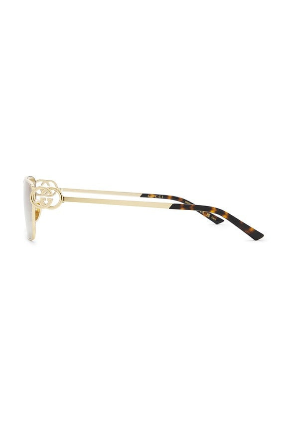 Rectangular Sunglasses in Gold & Brown