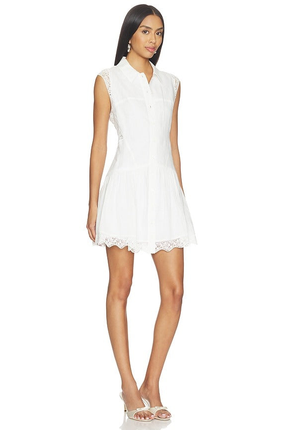 The Embroidered Day Dress in White
