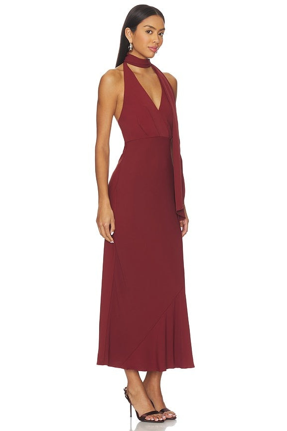Hilaire Dress in Rust Brown