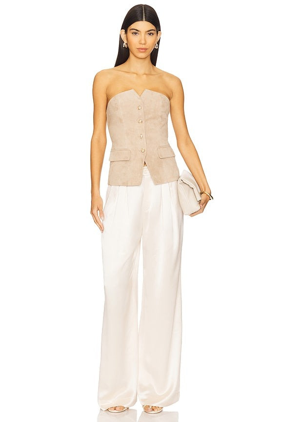 Zamora Suede Corset in Incense