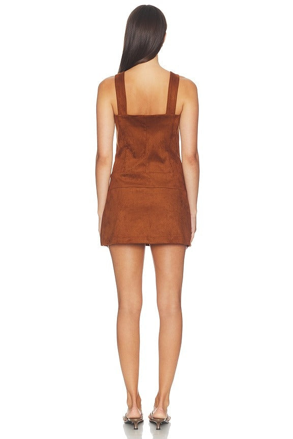 Robin Suede Romper in Chestnut