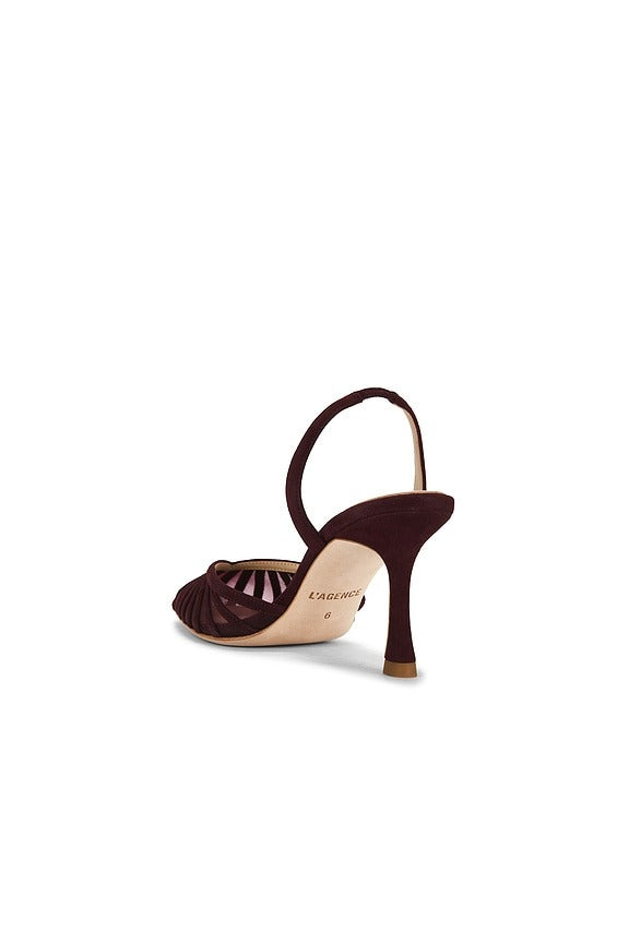 Mercer Heel in Burgundy Suede