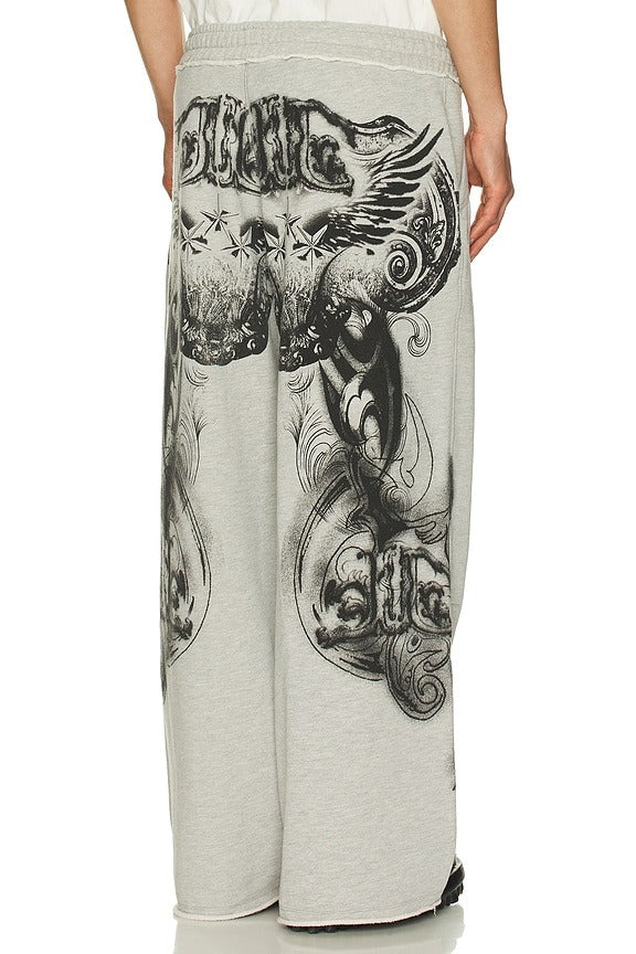 Gothic Printed Joggers in Grey