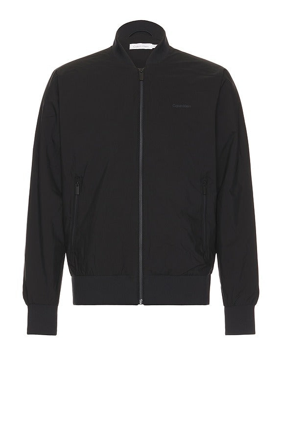 Matte Bomber Jacket in Black