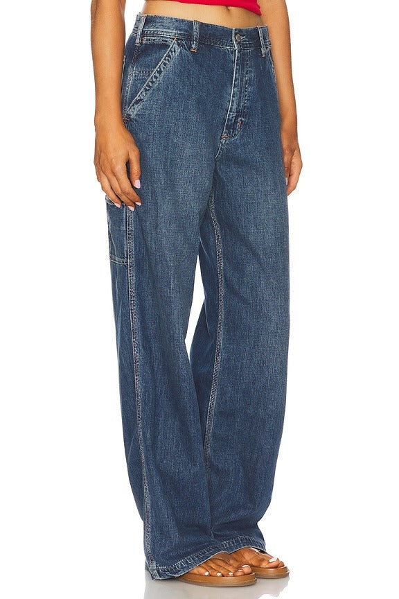 Teri Wide Leg Carpenter Jeans in Shane Indigo