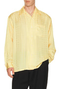 Open Collar Cupro Dot Pattern in Yellow