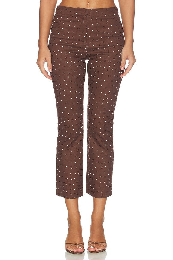 Alma Pants in Brown Polka Dot