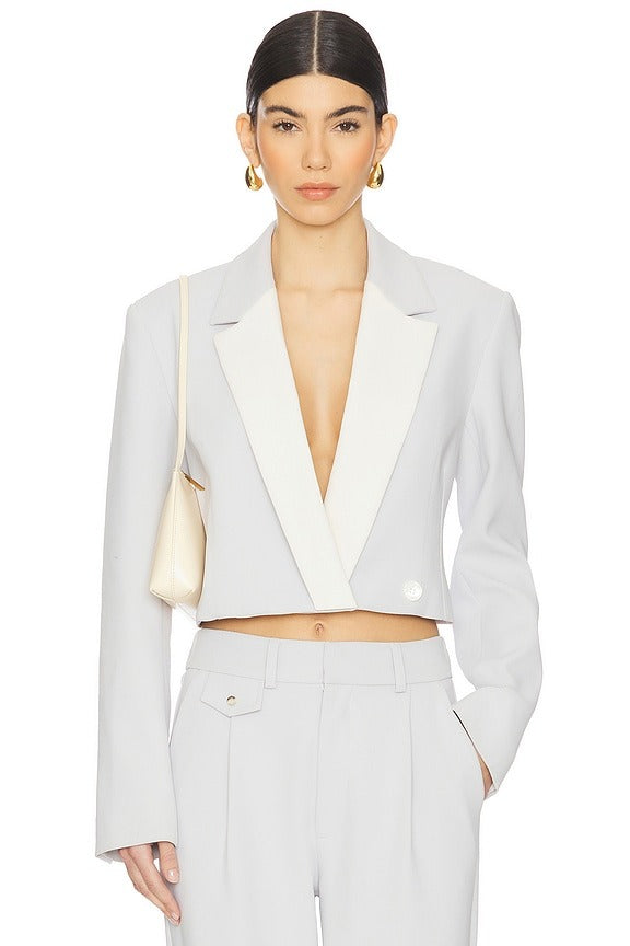 Cara Cropped Blazer in Grey