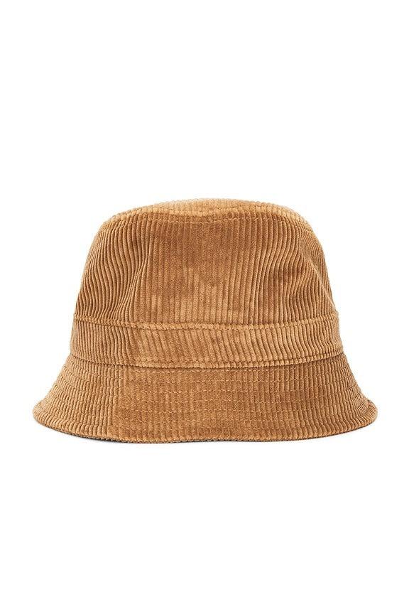 Velvet Cotton Bucket Hat in Date Brown